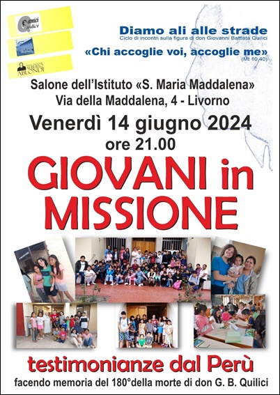 GIOVANI in MISSIONE – 14 giugno 2024 – LIVORNO